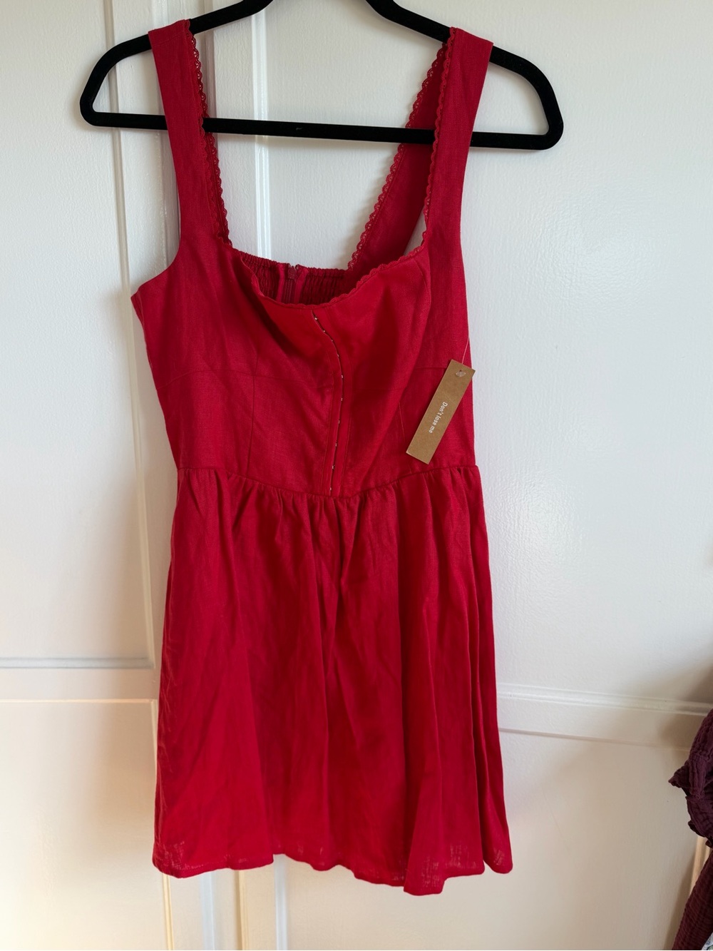 Reformation Style O.P.T brand 100% Linen Red Dress